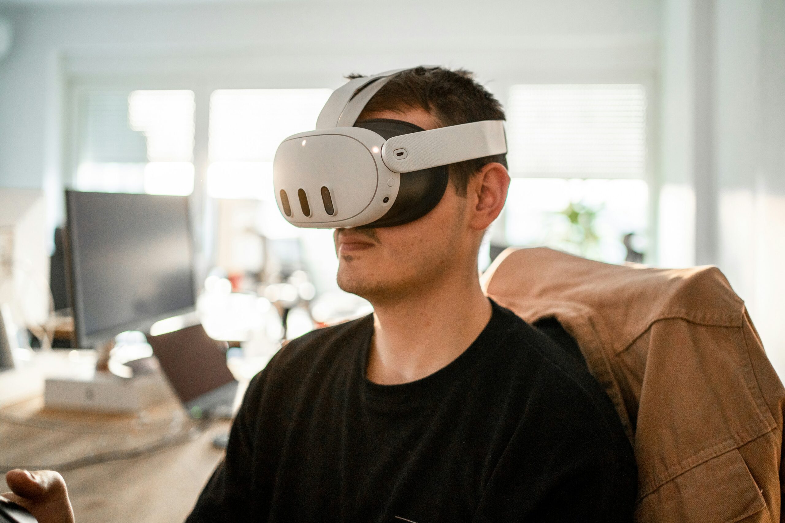 Man wearing a VR headset